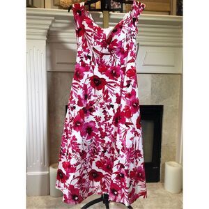 Premier Amour Women’s Mid Pink floral Patterned Sleeveless Tank Dress Size 10 NW